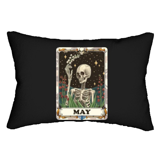 May Gothic Tarot Card - Lily of the Valley & Skele Lumbar Pillows