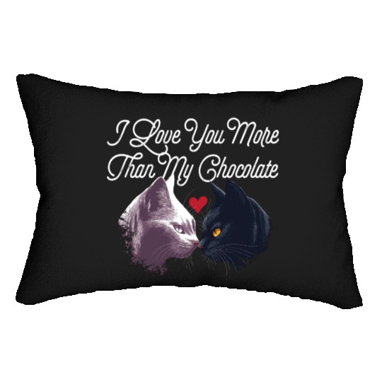 Love You More Than My Chocolate Funny Valentines D Lumbar Pillows