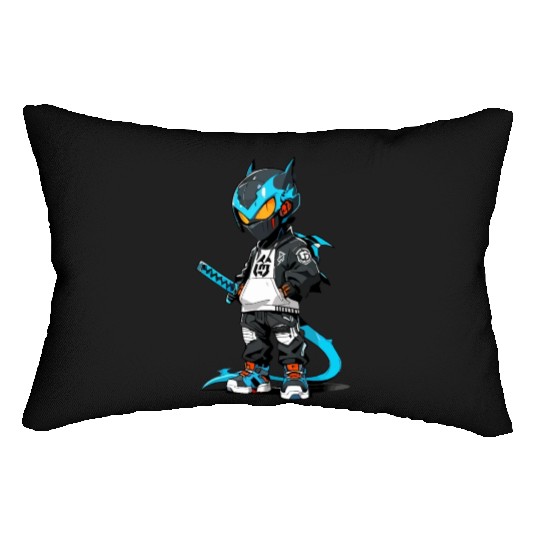 Chibi Dragon Ninja Character Lumbar Pillows