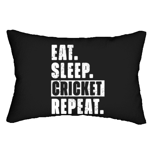 Cricket Fans Eat Sleep Cricket Repeat Lumbar Pillows