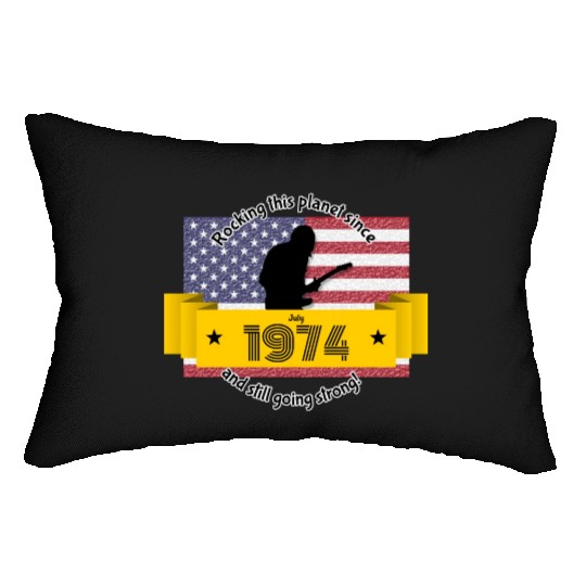 50th birthday Rocking this planet since 07/1974 Lumbar Pillows