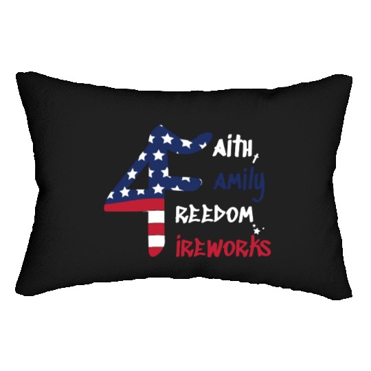 4th of July American Flag Patriotic Lumbar Pillows