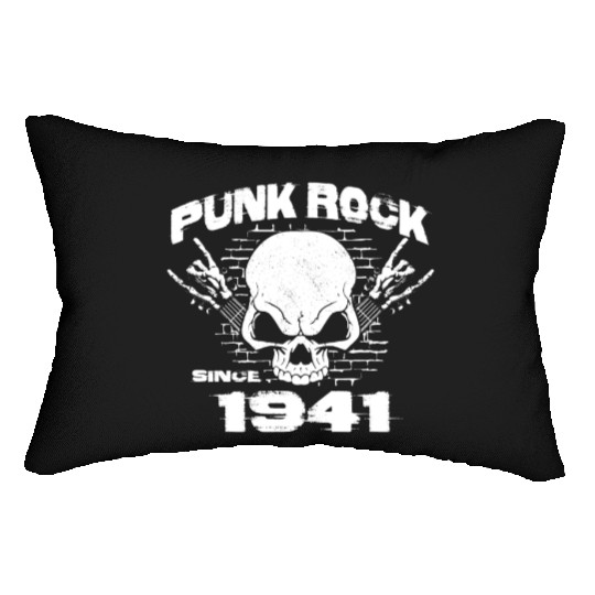 83rd Birthday - Punk Rock Since 1941 Skull Rock Lumbar Pillows