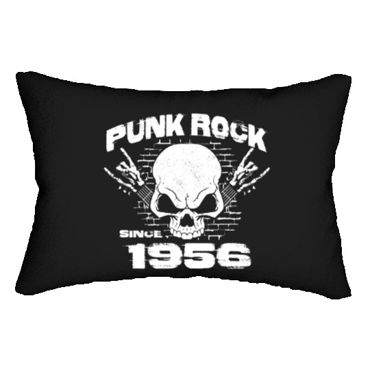 Punk Rock Since 1956 - Skull Rock Hands 68th Lumbar Pillows