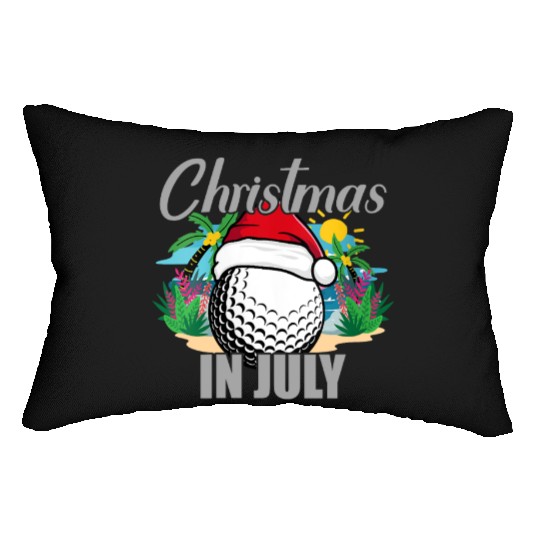 Christmas in July Golf Santa Hat Funny Summer Lumbar Pillows