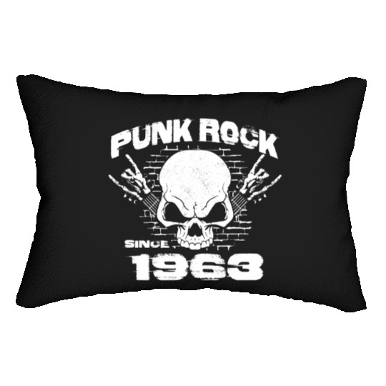 Punk Rock Since 1963 - Skull Rock Hands 61st Lumbar Pillows