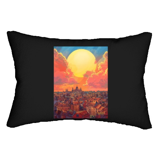 Sunset in Dublin Ireland Lumbar Pillows