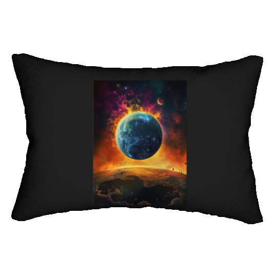 Beautiful Earth seen from the Moon Lumbar Pillows