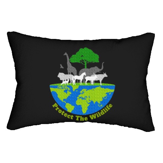 Protect The Wildlife Nature Earth Day Save Safari Lumbar Pillows