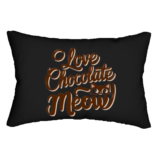 I love chocolate & cats Lumbar Pillows