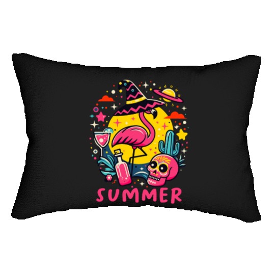 Paradise Tropical Flamingo Summer Lumbar Pillows