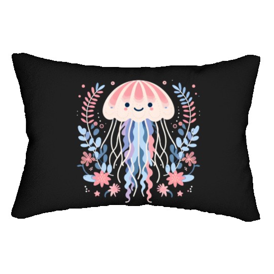 Floral Jellyfish Delight Lumbar Pillows