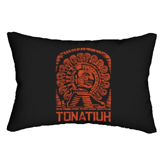 Aztec God Ancient Mythology Tonatiuh Sun and Lumbar Pillows