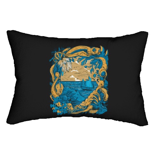 Sun Kissed Shores A Mediterranean Odyssey Lumbar Pillows