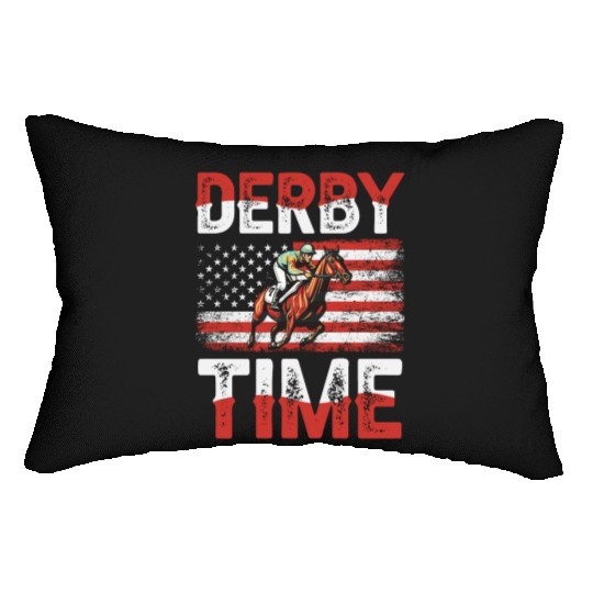 Derby Time Louisville Kentucky Horse Racing Lumbar Pillows