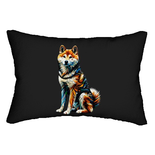 Polygon Art Japanese Shiba Inu Lumbar Pillows