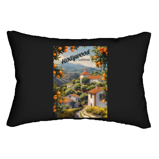Old Hollywood California: Orange Groves Await Lumbar Pillows