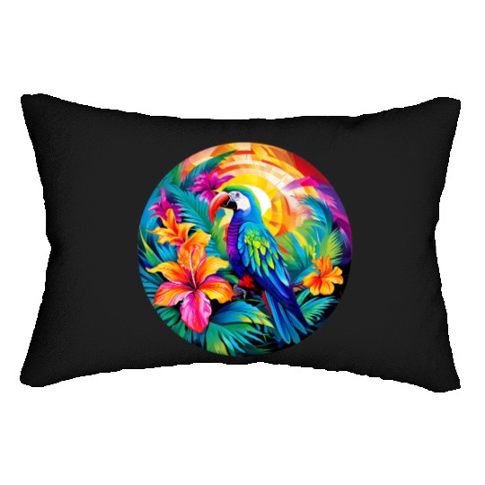 circular-design-featuring-a-bustling-tropical Lumbar Pillows