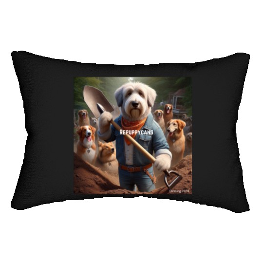 Funny and cute animal or pet Republican Lumbar Pillows