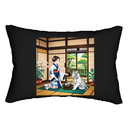 Fantasy Kimono Tiger Premium Lumbar Pillows