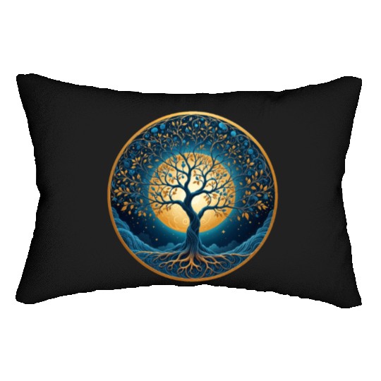 Irish Nordic Celtic Tree of Life Yggdrasil Lumbar Pillows