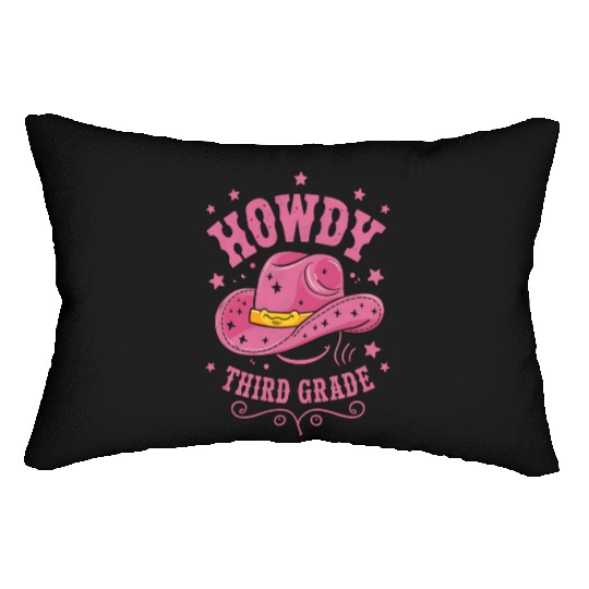 Howdy 3rd Grade Cowboy Cowgirl Back To School Lumbar Pillows