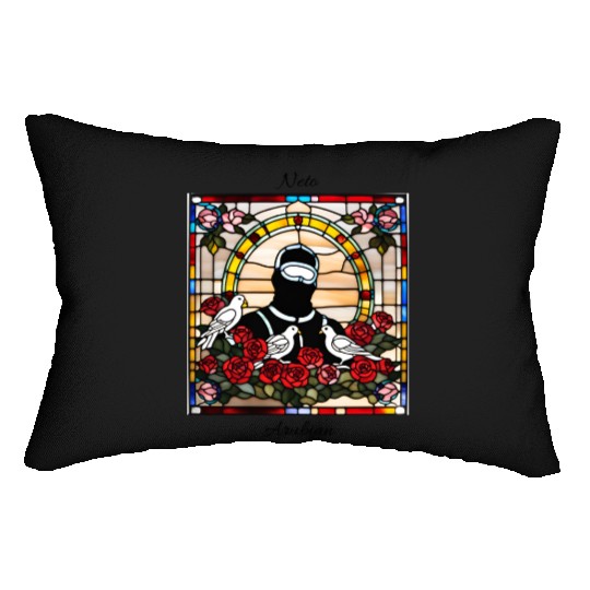 "Trooper" church window design Lumbar Pillows