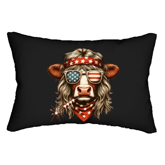 Rebel Bovine: Punk Cow Graphic Lumbar Pillows