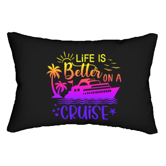 Escape every day life is belle on a cruise Lumbar Pillows