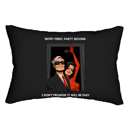 Black door number 10 Art Design Lumbar Pillows