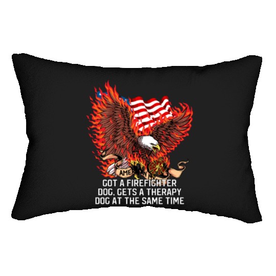 Gets a Firefighter Dog Therapy Dog Fire Department Lumbar Pillows