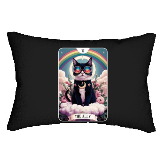 The Ally Cat Tarot Card Pride Gay Pride LGBTQ Lumbar Pillows