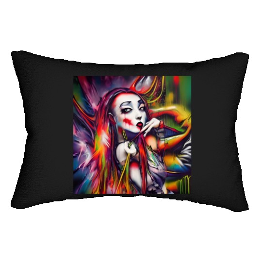 Ghost Witch Vampire Girl Dreams Pop Street Art Lumbar Pillows