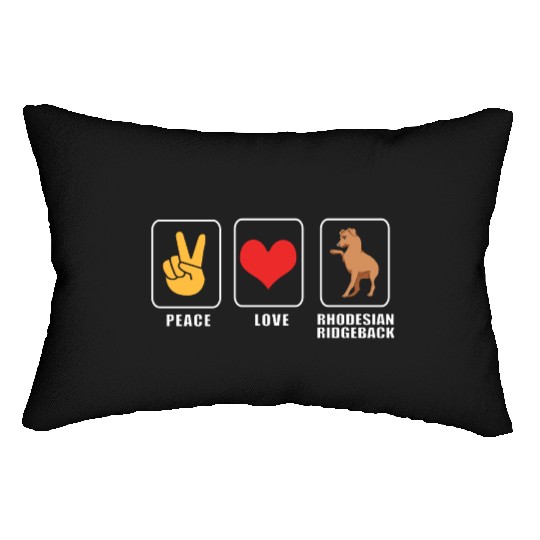 Peace And Love Dog Rhodesian Ridgeback Lumbar Pillows