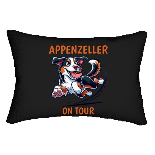 Appenzeller On Tour Funny Dog Lover Graphic Lumbar Pillows