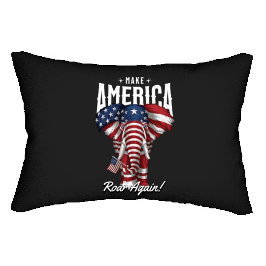 Republican Make America Roar Again Election 2024 Lumbar Pillows