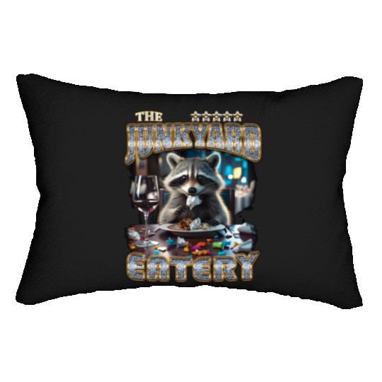 The Junkyard Eatery Funny Raccoon Bootleg Lumbar Pillows