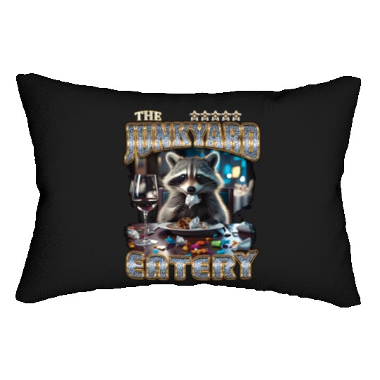 The Junkyard Eatery Funny Raccoon Bootleg Lumbar Pillows