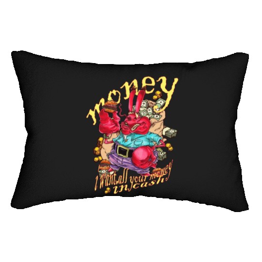 mr crabs wants all your money in cash Lumbar Pillows