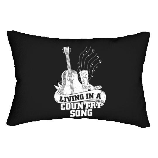 Living In A Country Song Western Country Music Lumbar Pillows