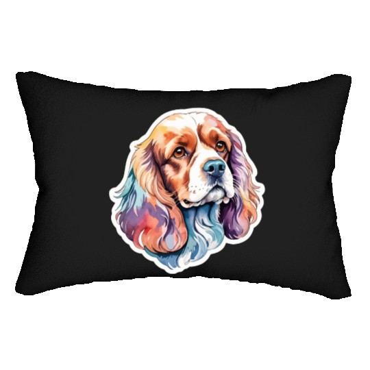 American Cocker Spaniel Watercolor Lumbar Pillows