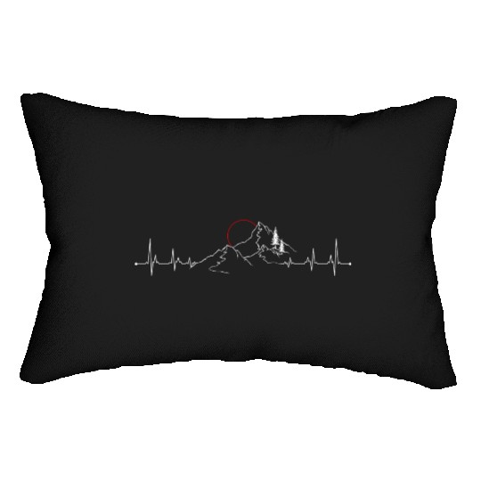 Mountain heartbeat sun Lumbar Pillows