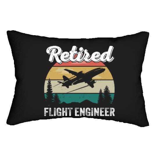 Retired Flight Engineer Retirement Pilot & Aviatio Lumbar Pillows