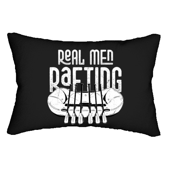 Real Men Rafting White Water Wild River Paddling Lumbar Pillows