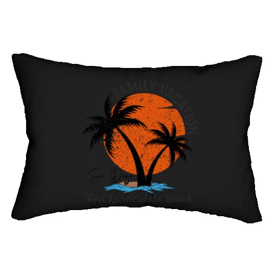 Family Vacation San Diego Fort Lauderdale Beach Lumbar Pillows