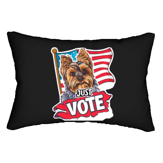 Unique American Flag Election 2024 Yorkie Gifts Lumbar Pillows