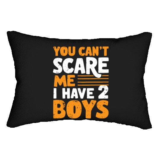 Can't Scare Funny Dad of 2 Boys Father's Day Lumbar Pillows
