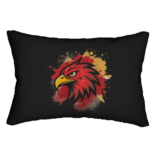 A captivating illustration of the head of an eagle Lumbar Pillows
