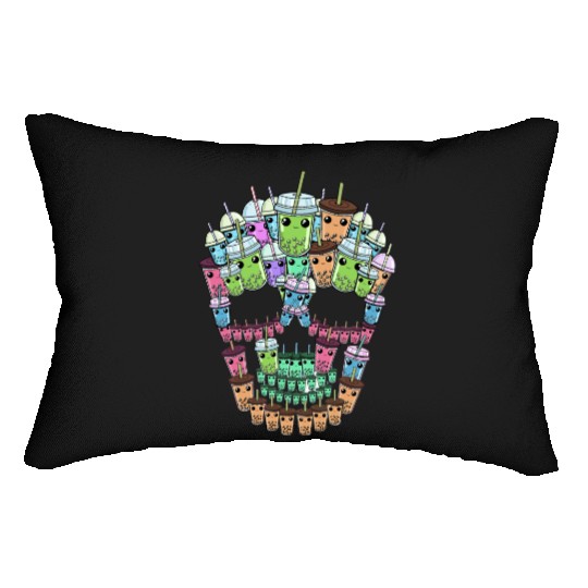 Bubble Tea Skull Lumbar Pillows Men Boba Tea