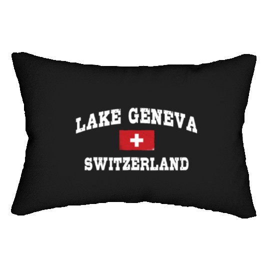 Lake Geneva Switzerland Attractions Weather Lumbar Pillows